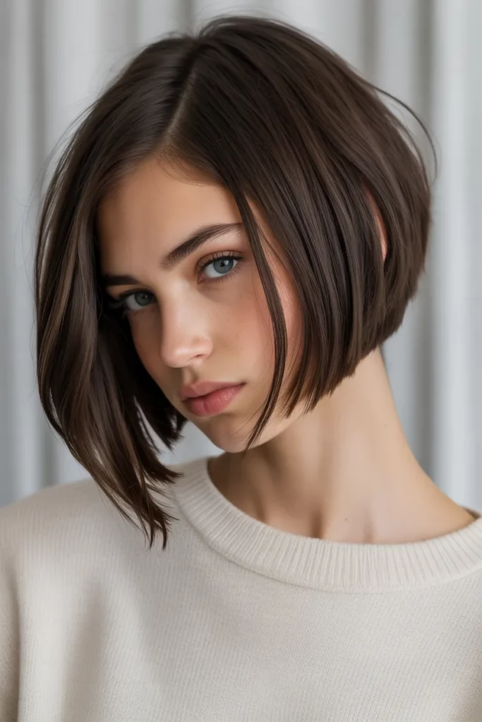 Asymmetrical Bob with Sleek Finish