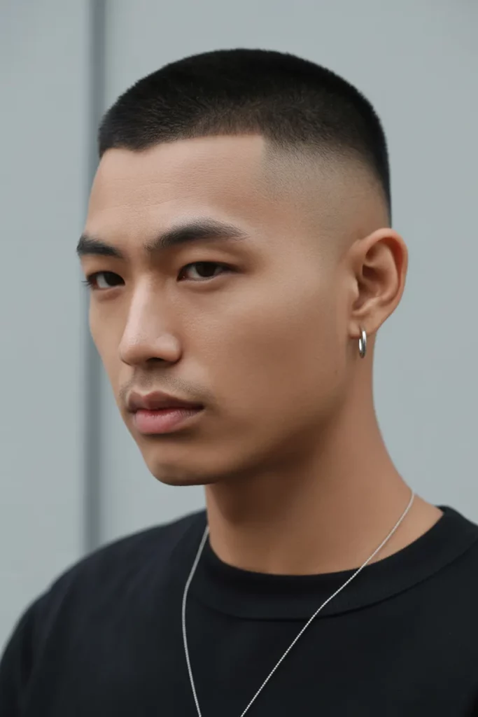 Buzz Cut with Mid Fade