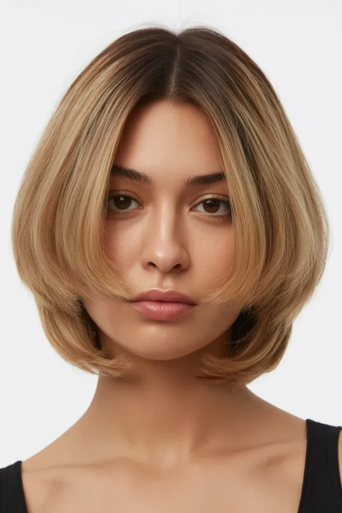 Chin-Length Kitty Cut with Rounded Ends