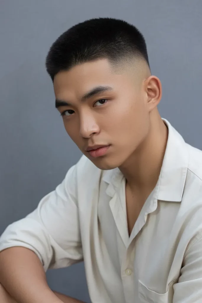 Crew Cut with Sharp Line