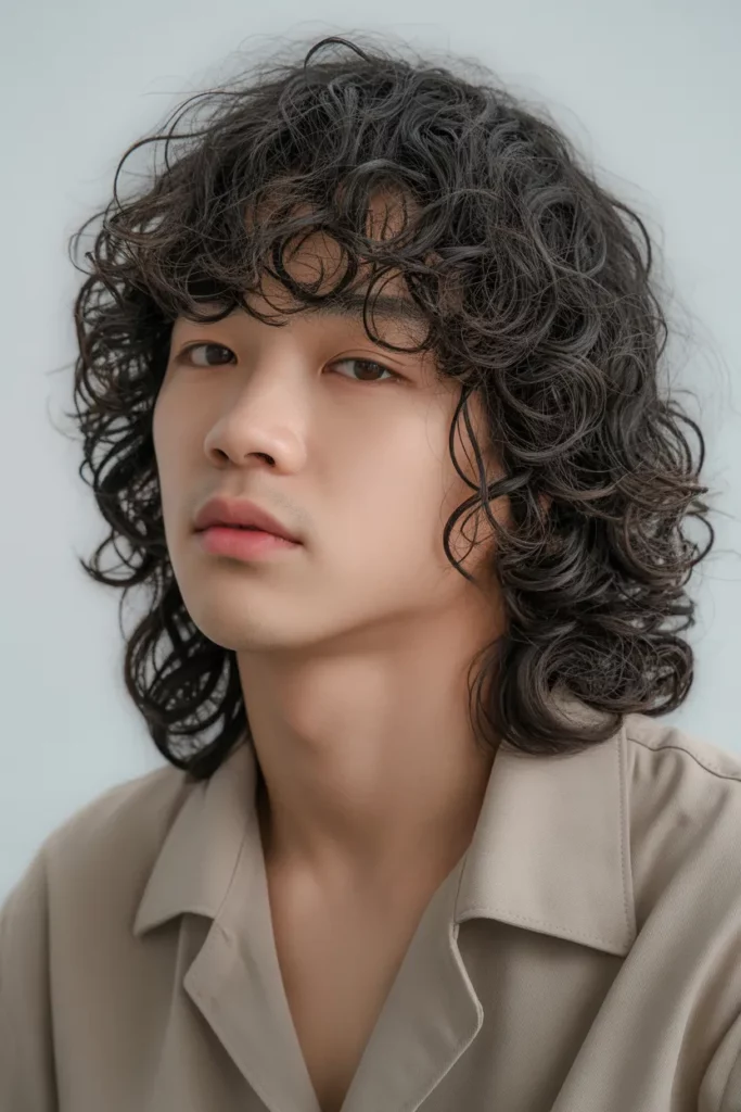 Curly Long Fringe with Layered Ends