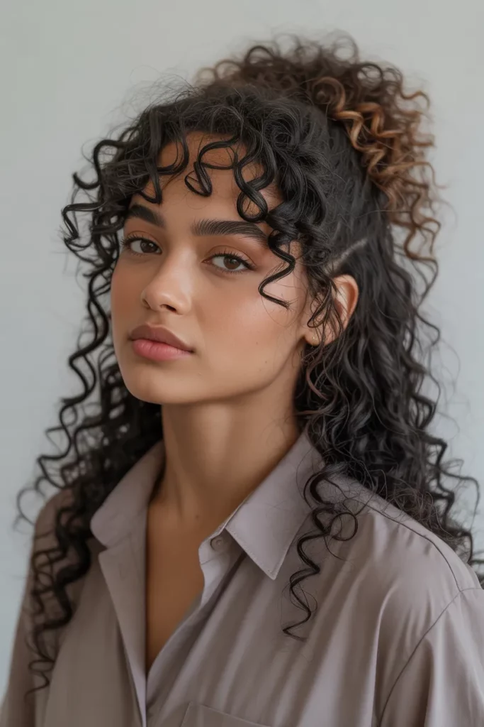 Effortless Curly Messy Ponytail