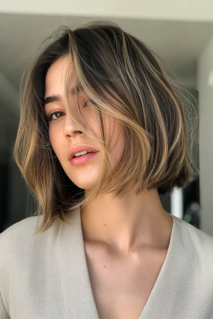 Feathered Bob with Subtle Highlights