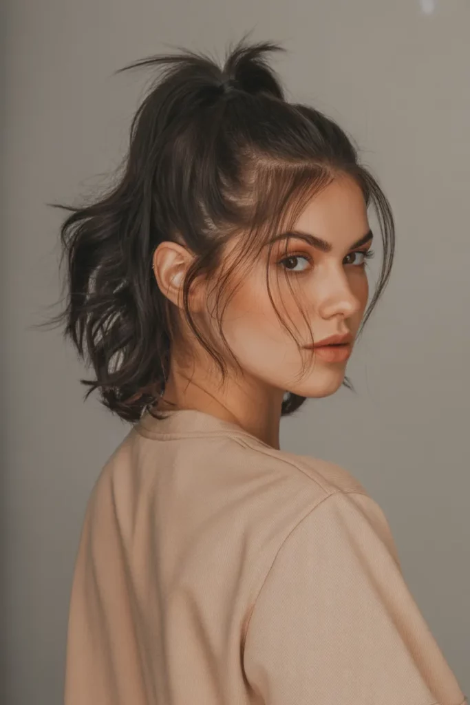High Textured Ponytail with Wispy Layers