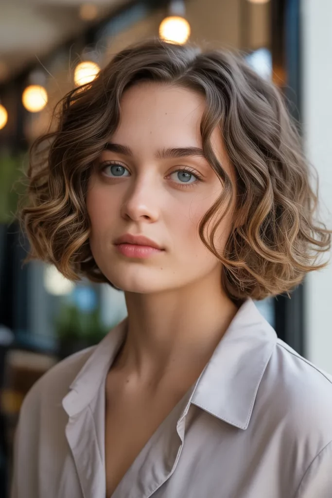 Inverted Bob with Gentle Curls
