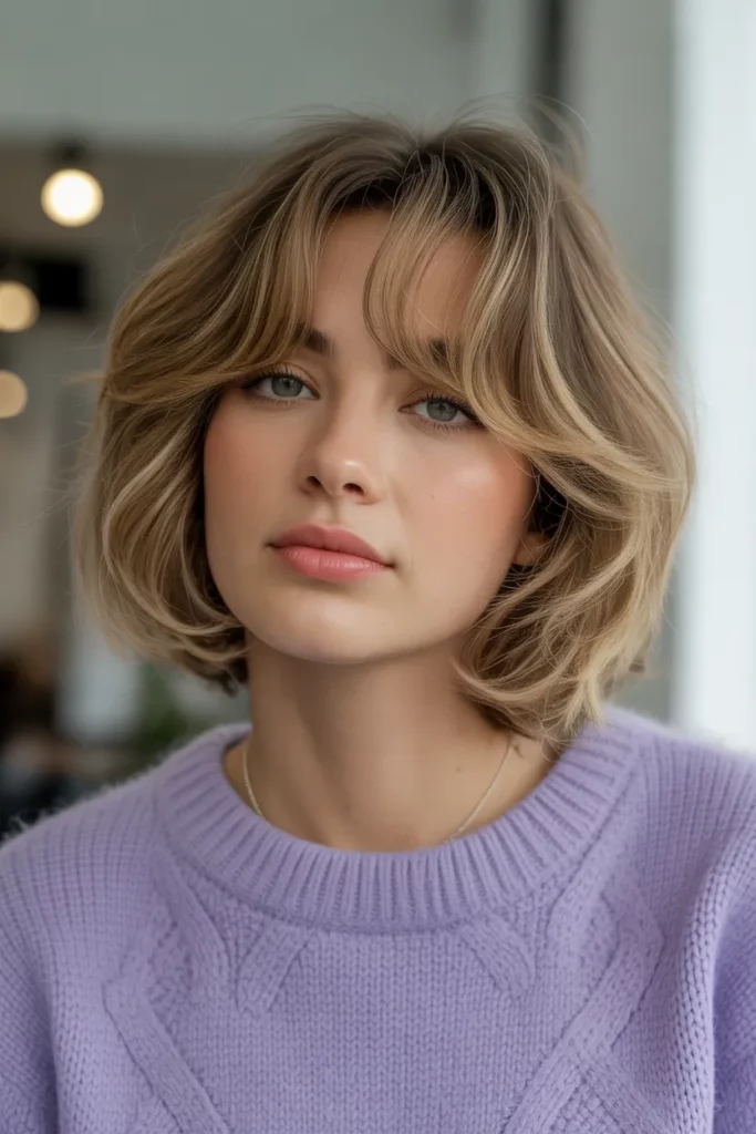 Layered Shag with Curtain Bangs