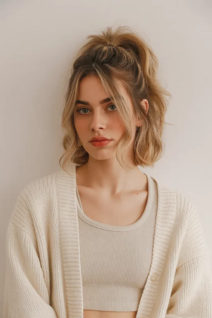 Loose High Messy Ponytail with Airy Volume