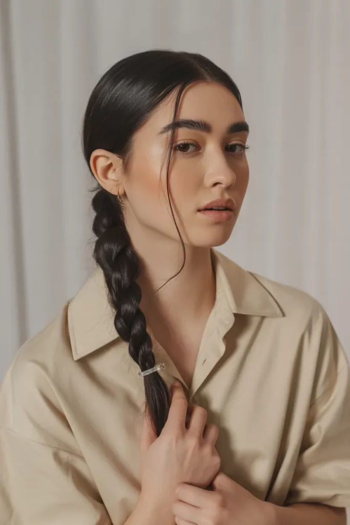 Low Messy Ponytail with Hair Wrap