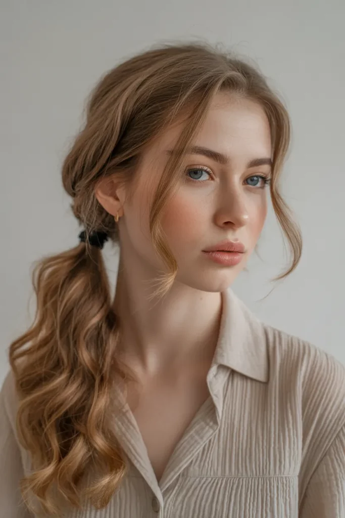 Messy Ponytail with Subtle Twists