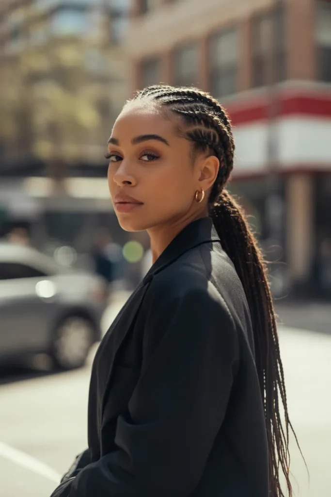 Mid-Level Ponytail with Wrapped Braid