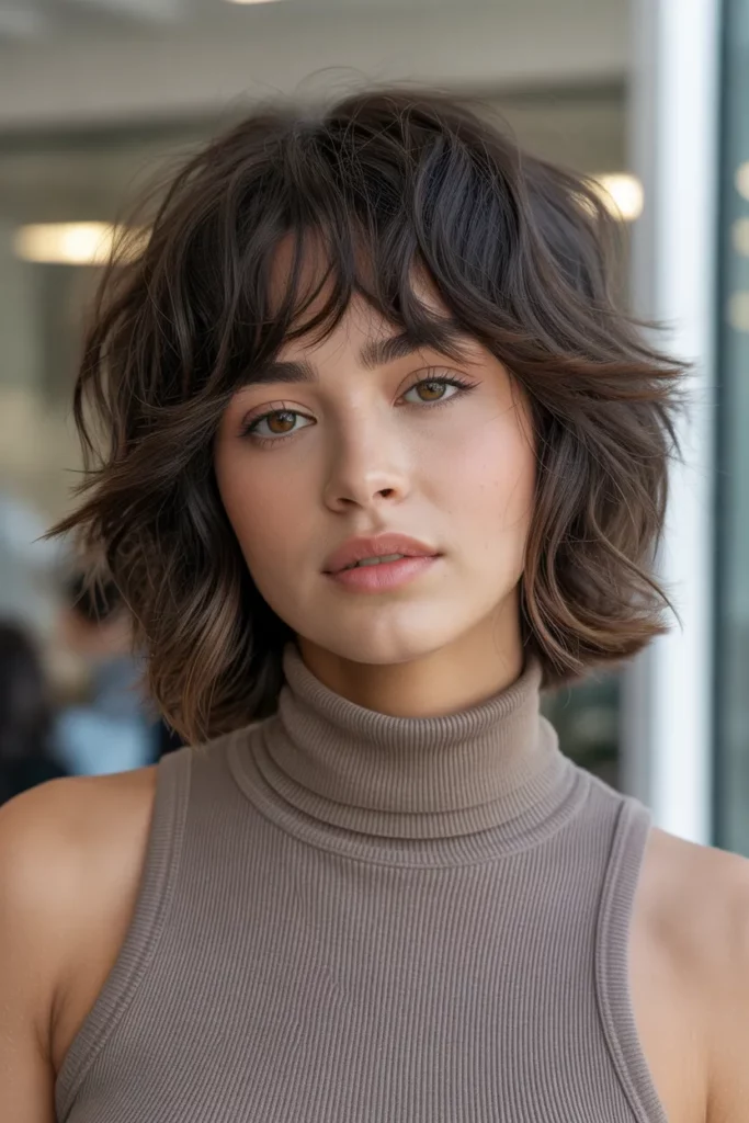Shag-Inspired Messy Bob