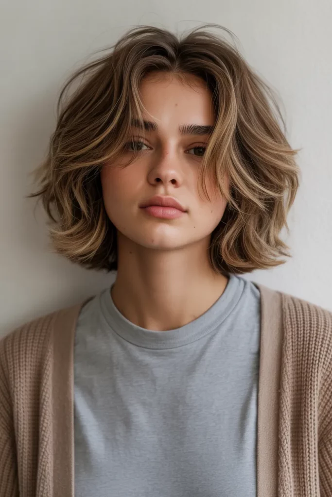 Shaggy Bob with Center Part