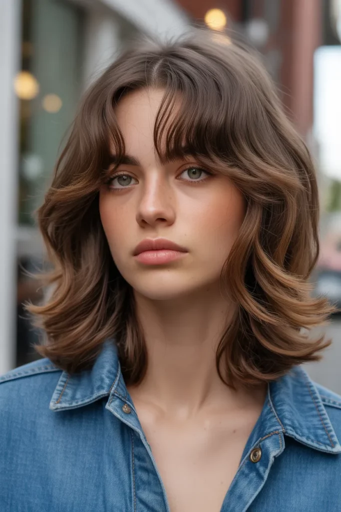 Shaggy Wolf Cut with Curtain Bangs