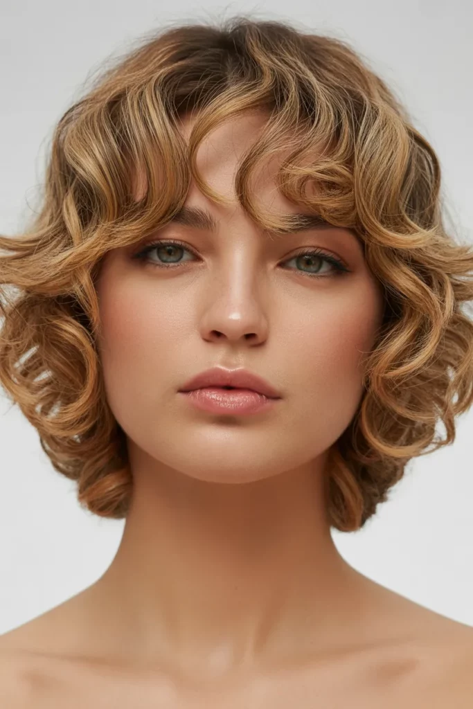 Short Kitty Cut with Curled Ends