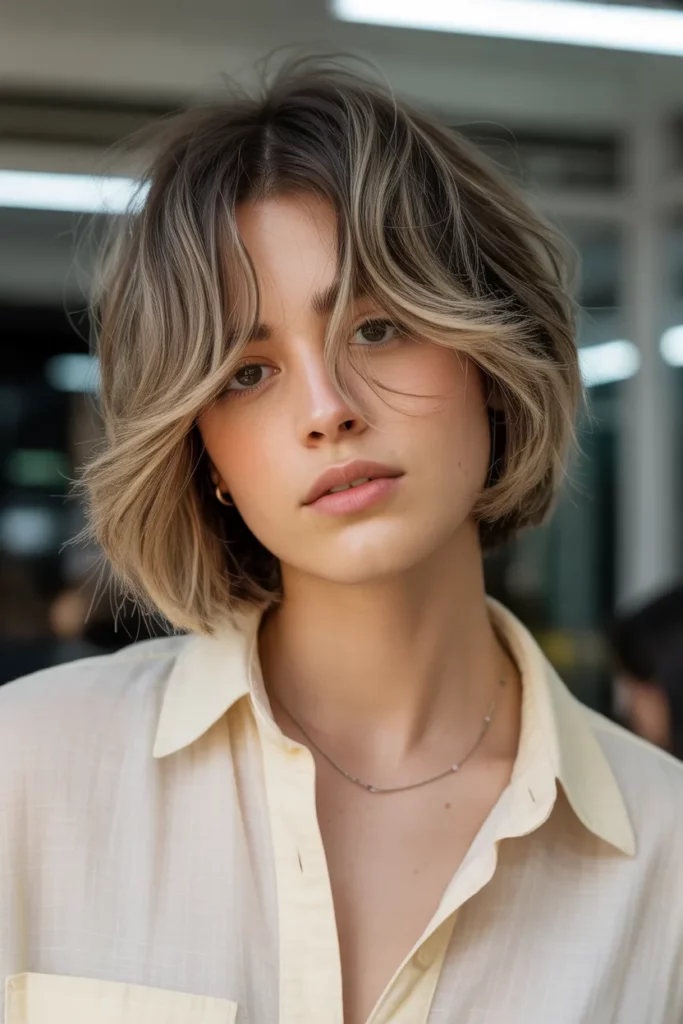 Short Layered Bob with Side Bangs