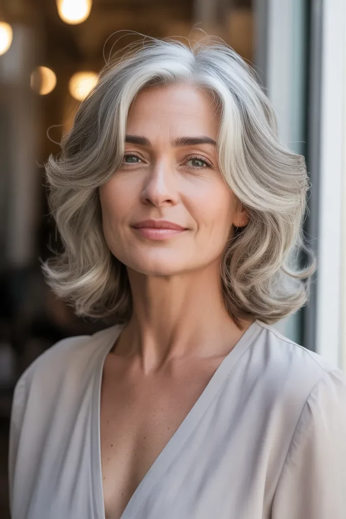 Shoulder-Length Waves with Highlights