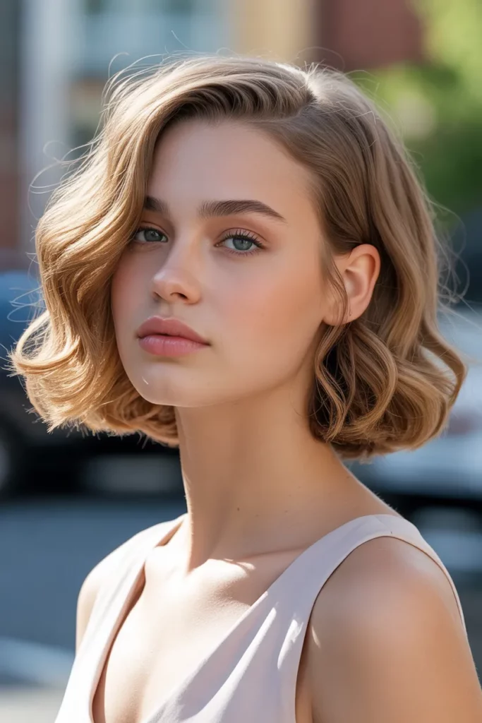 Side-Parted Bob with Subtle Waves
