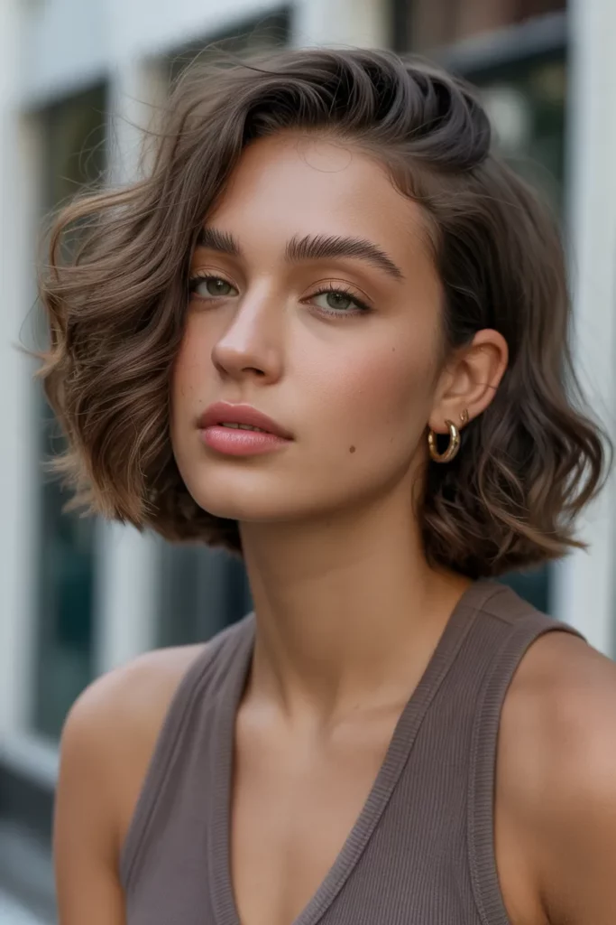 Side-Parted Wavy Bob