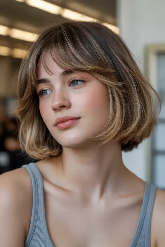 Soft Layered Bob with Wispy Bangs