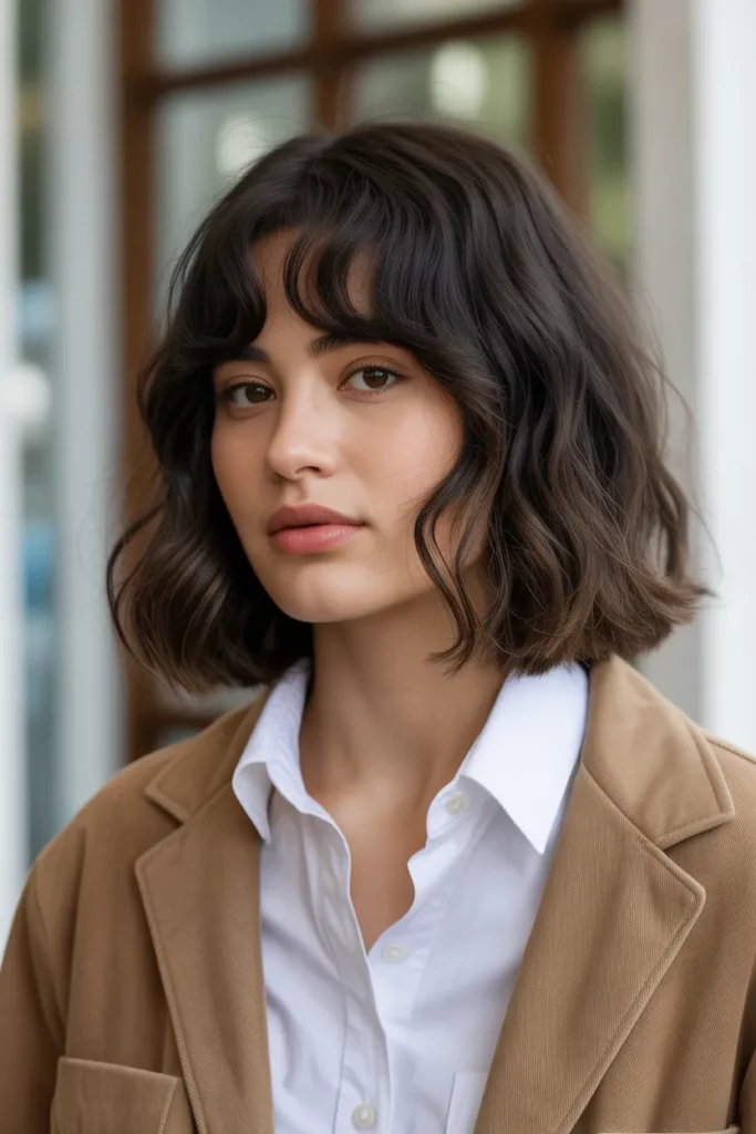Soft Messy Bob with Curtain Bangs