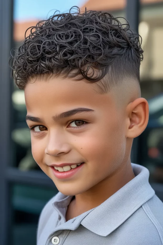 Taper Fade with Curly Top