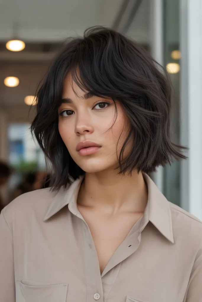 Textured Blunt Bob with Messy Finish