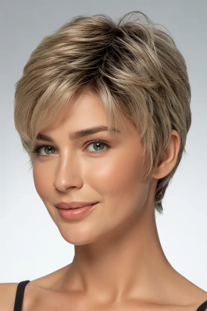 Textured Kitty Cut Pixie with Layers