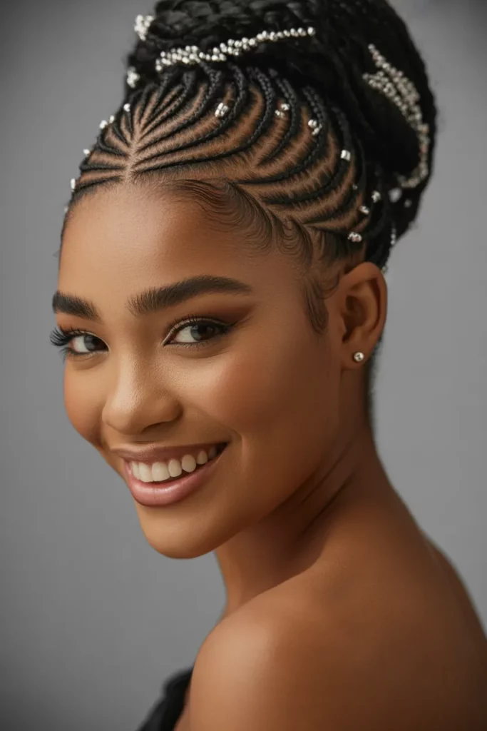 The Beaded Fulani Braids Updo