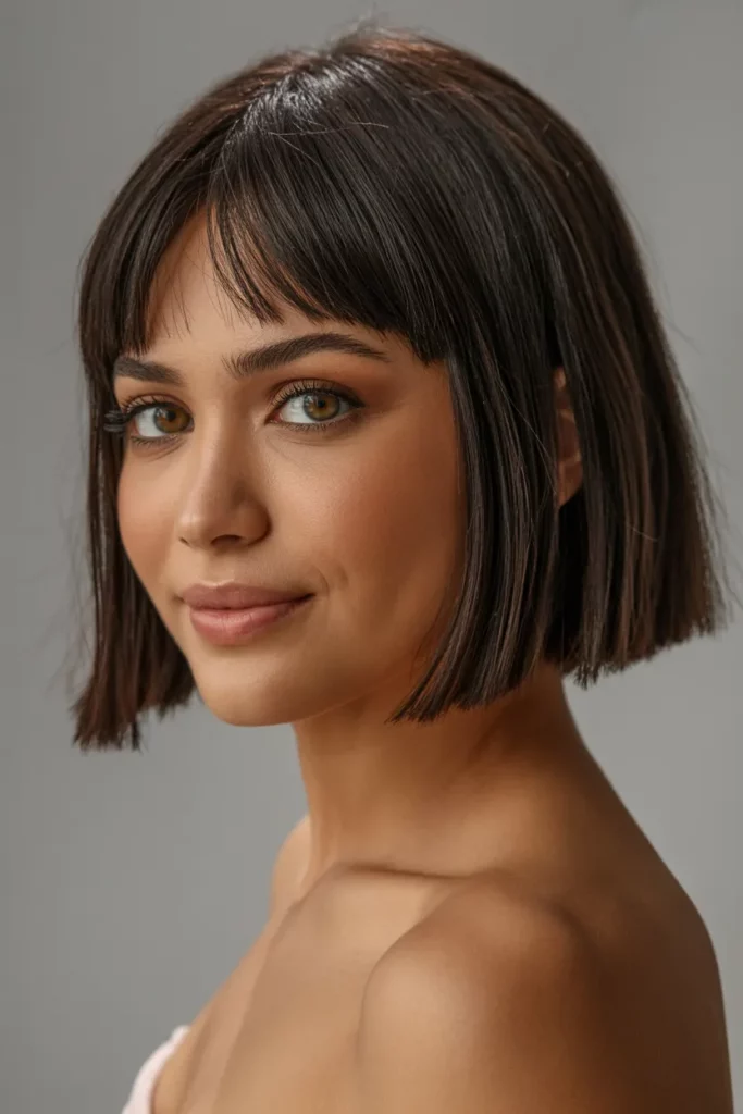 The Blunt Bob with Wispy Fringe