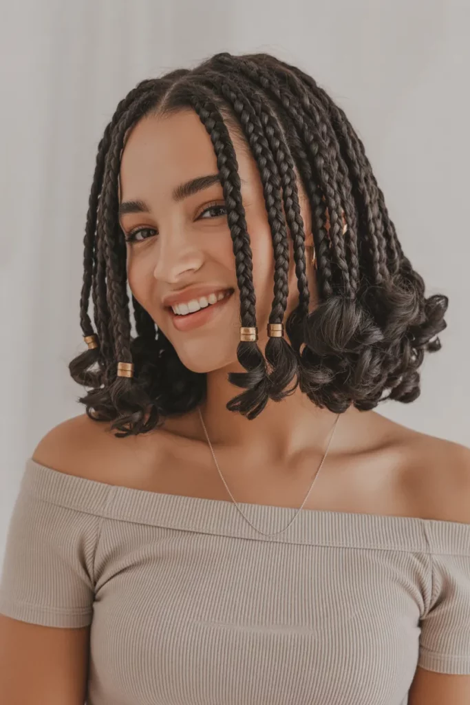 The Box Braids with Curly Ends