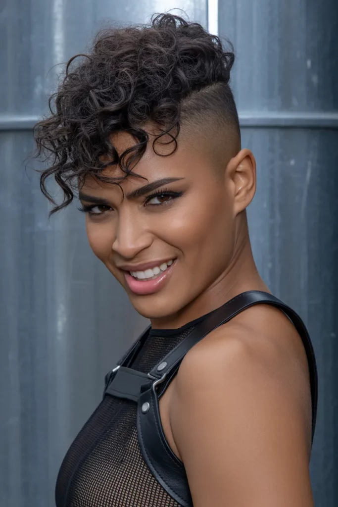 The Curly Undercut with Long Top