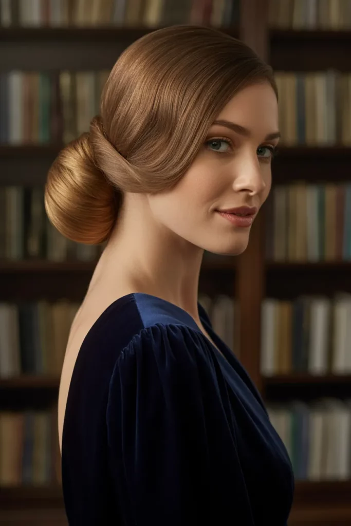 The Elegant Low Chignon with a Twist-Through