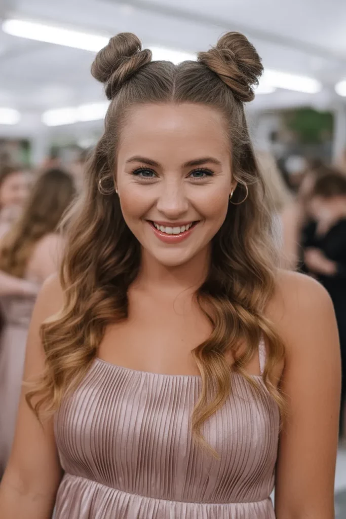 The Half-Up Double Bun