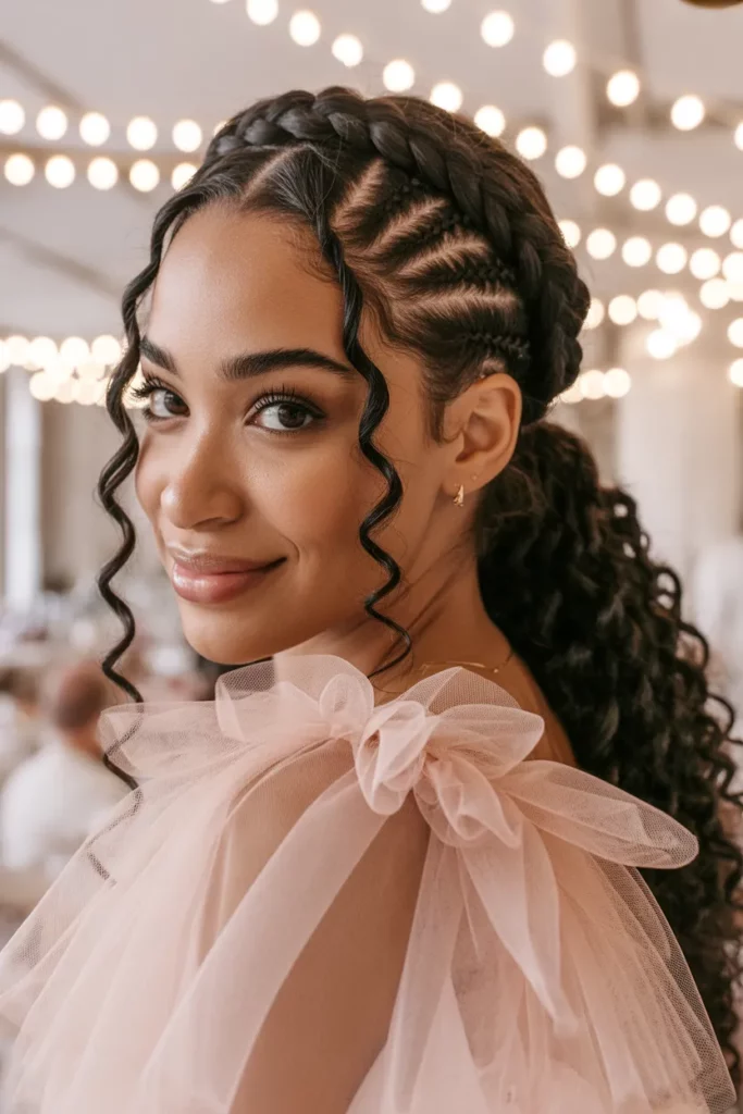 The Half-Up, Half-Down Crown Braid
