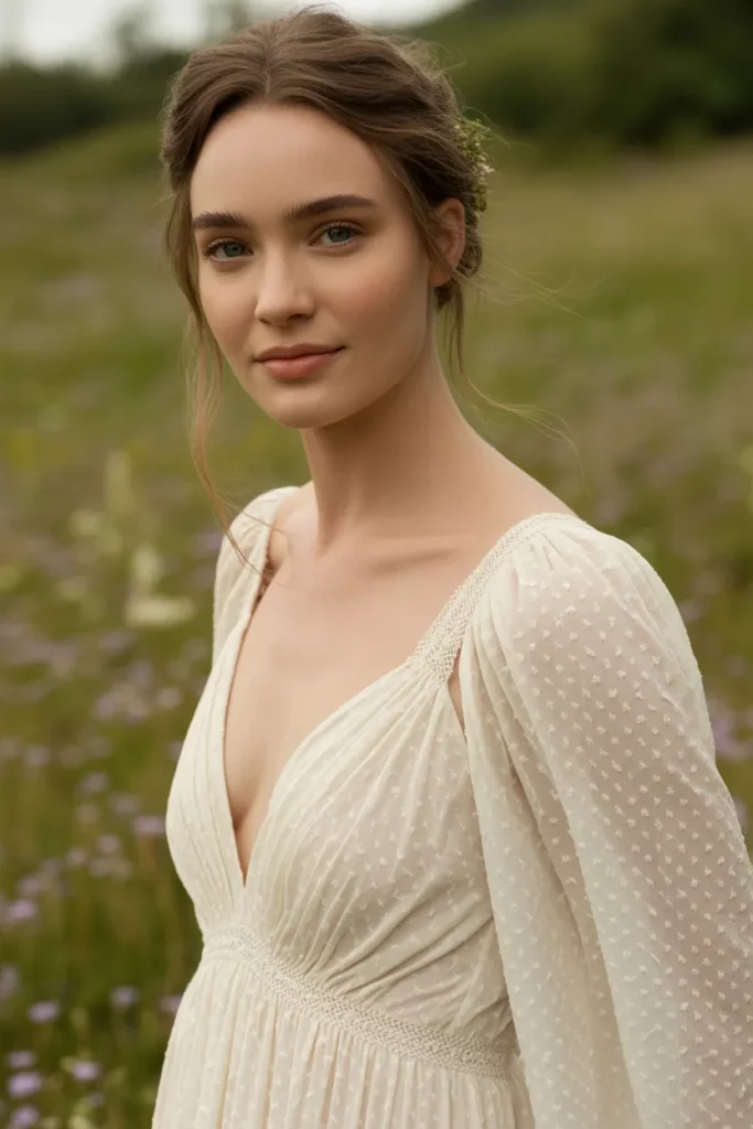 The Half-Up Messy Bun with Floral Accents