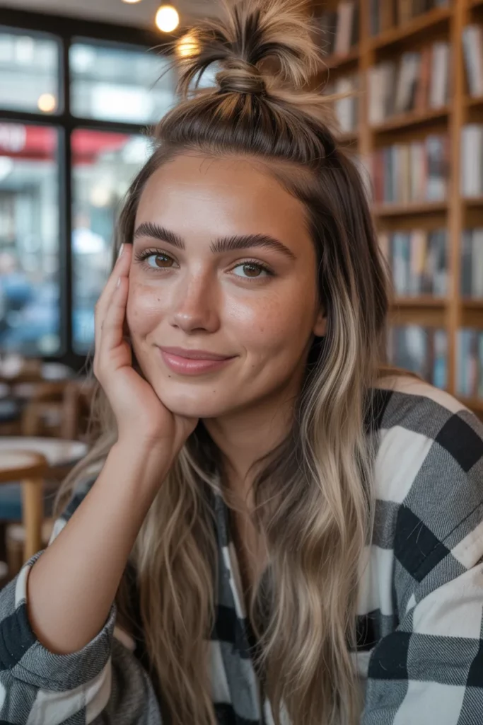 The Half-Up Top Knot Mohawk