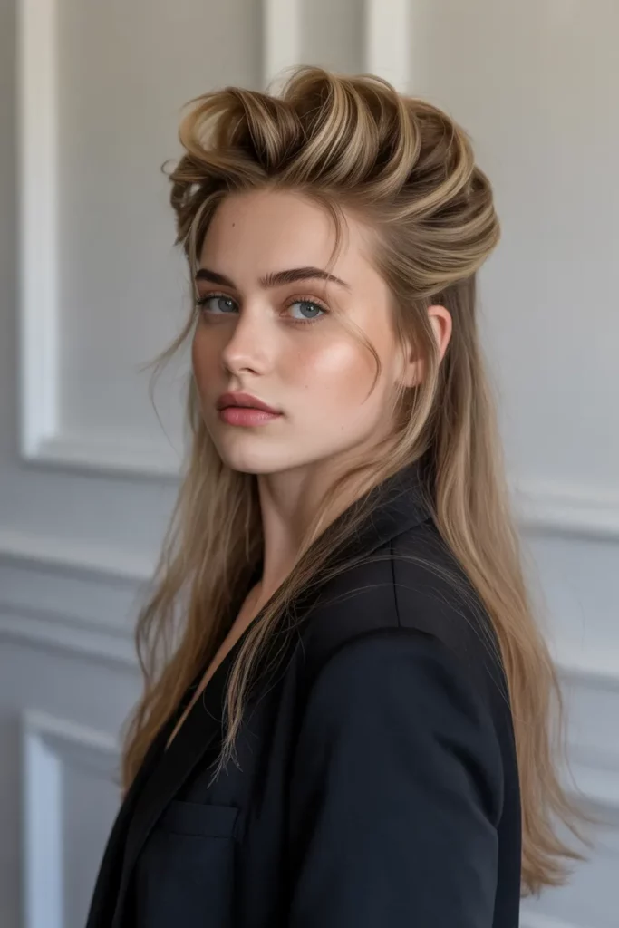 The Half-Up Twisted Bouffant