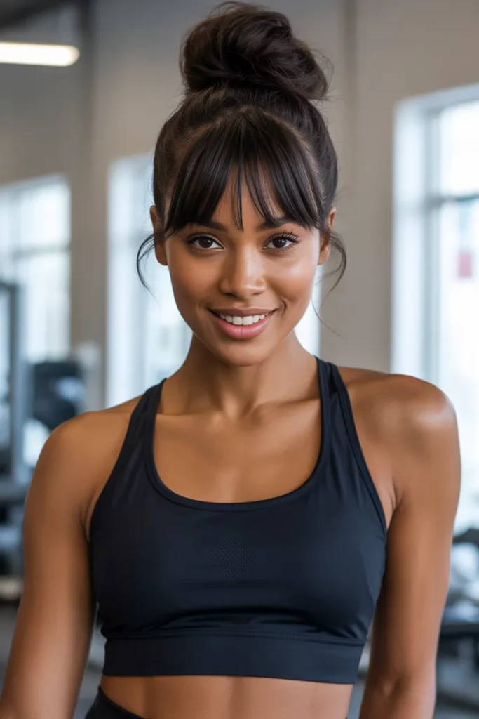 The High Bun with Bangs