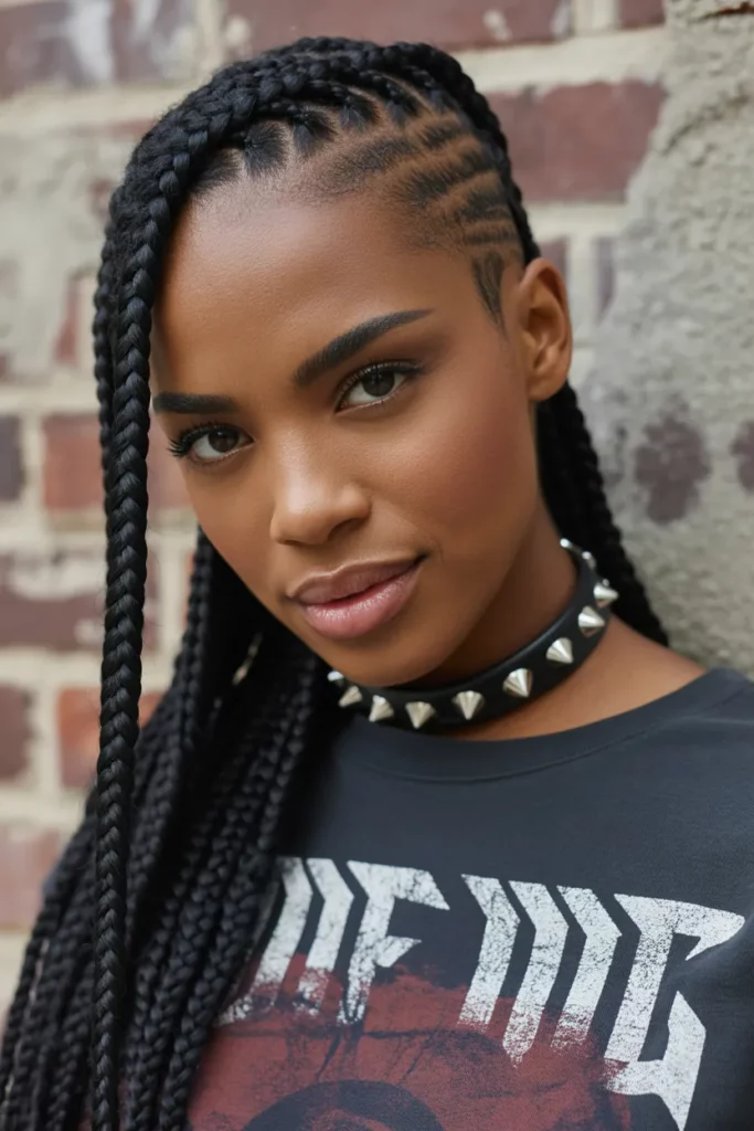 The Jumbo Braids with Side Shave