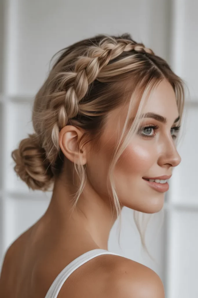 The Knotted Bun with Braided Headband