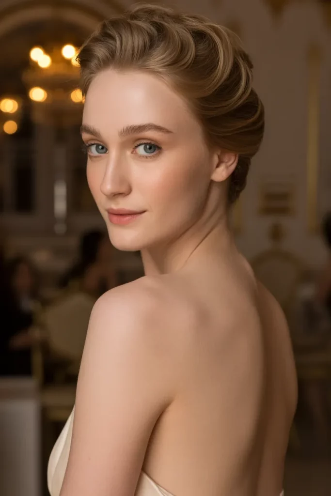 The Low Messy Bun with Crystal Hair Vine