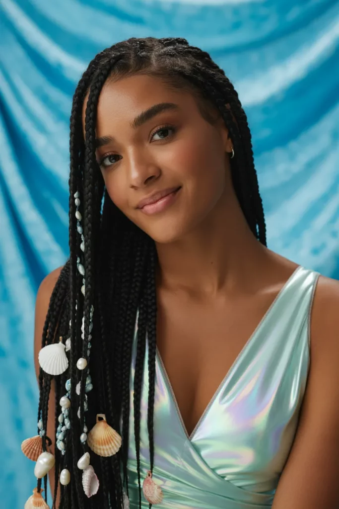 The Mermaid Braids with Seashell Accents