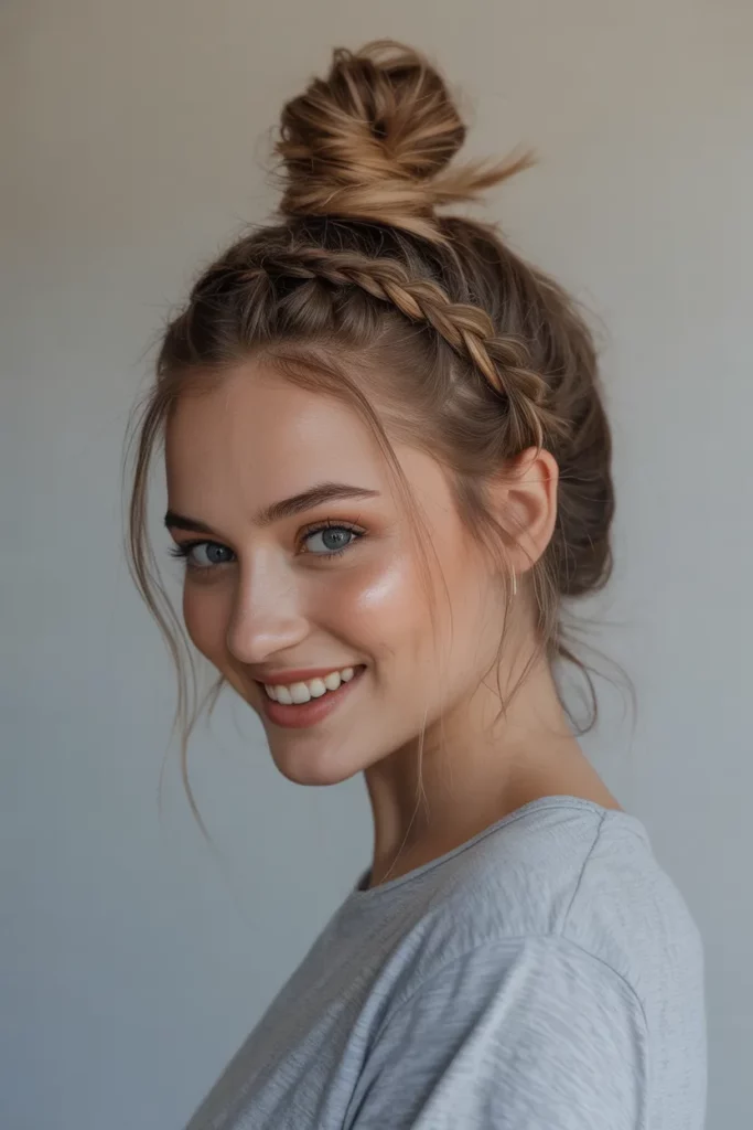 The Messy Braided Top Knot