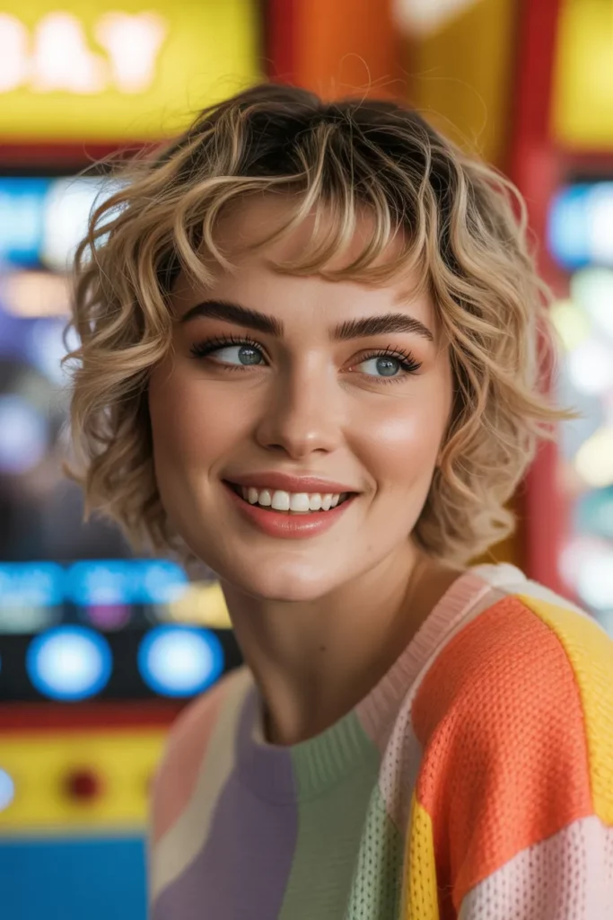 The Messy Curly Crop with Micro Fringe