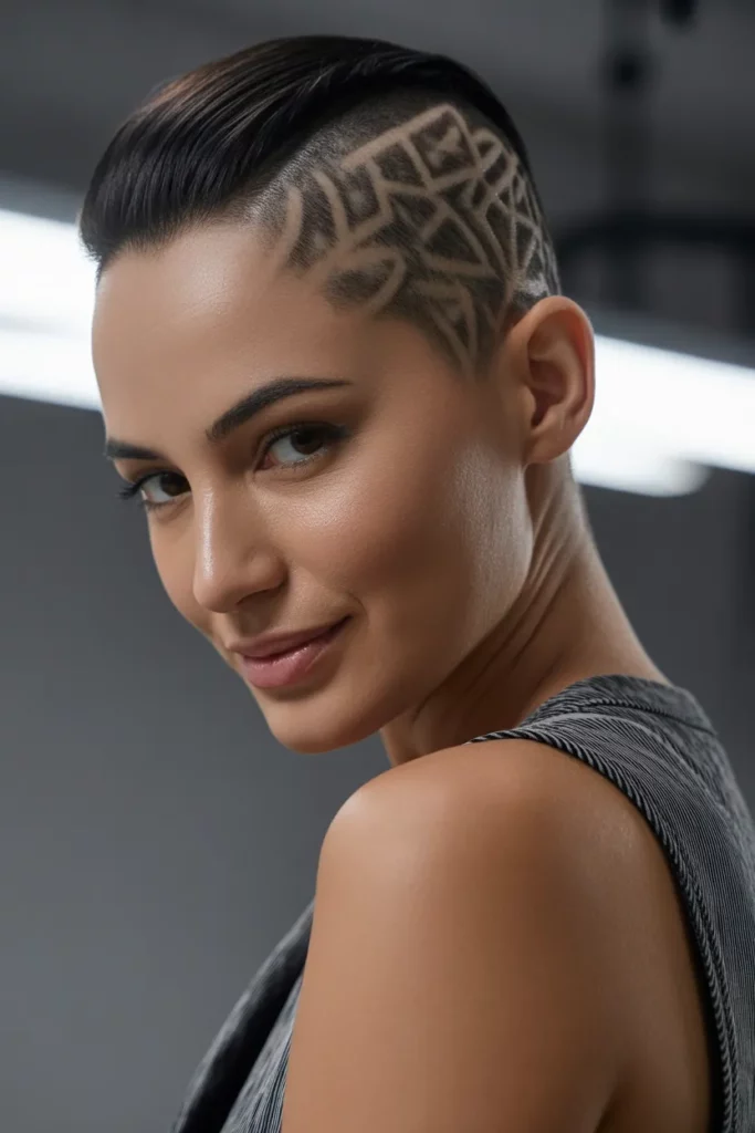 The Mohawk with Shaved Designs