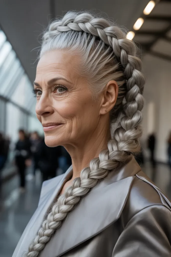 The Regal Braided Silver Mohawk