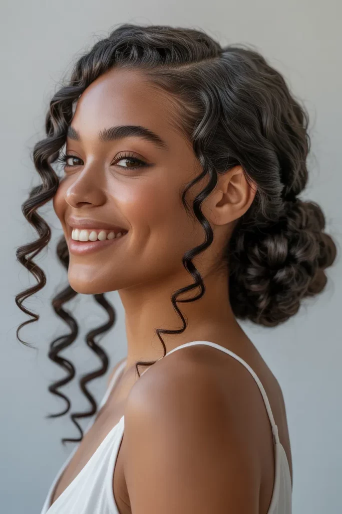 The Romantic Twisted Updo with Curls