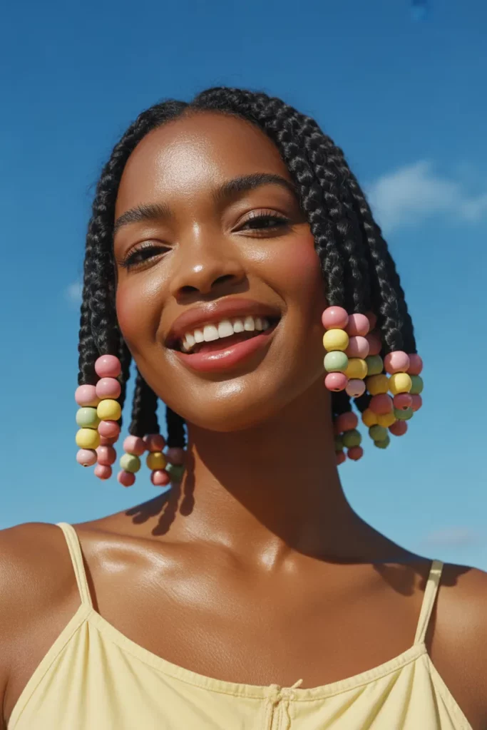 The Side-Parted Bob with Beaded Ends