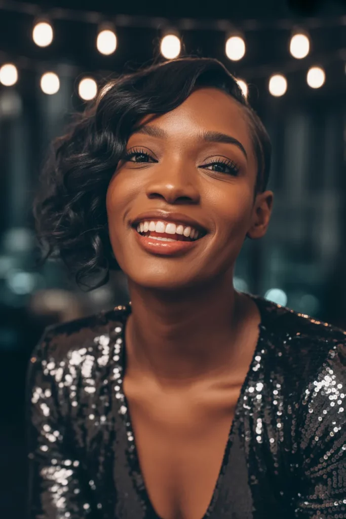 The Side-Swept Curly Bob