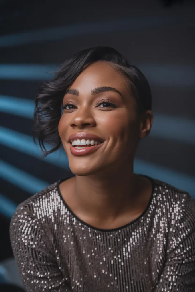 The Side-Swept Curly Ends